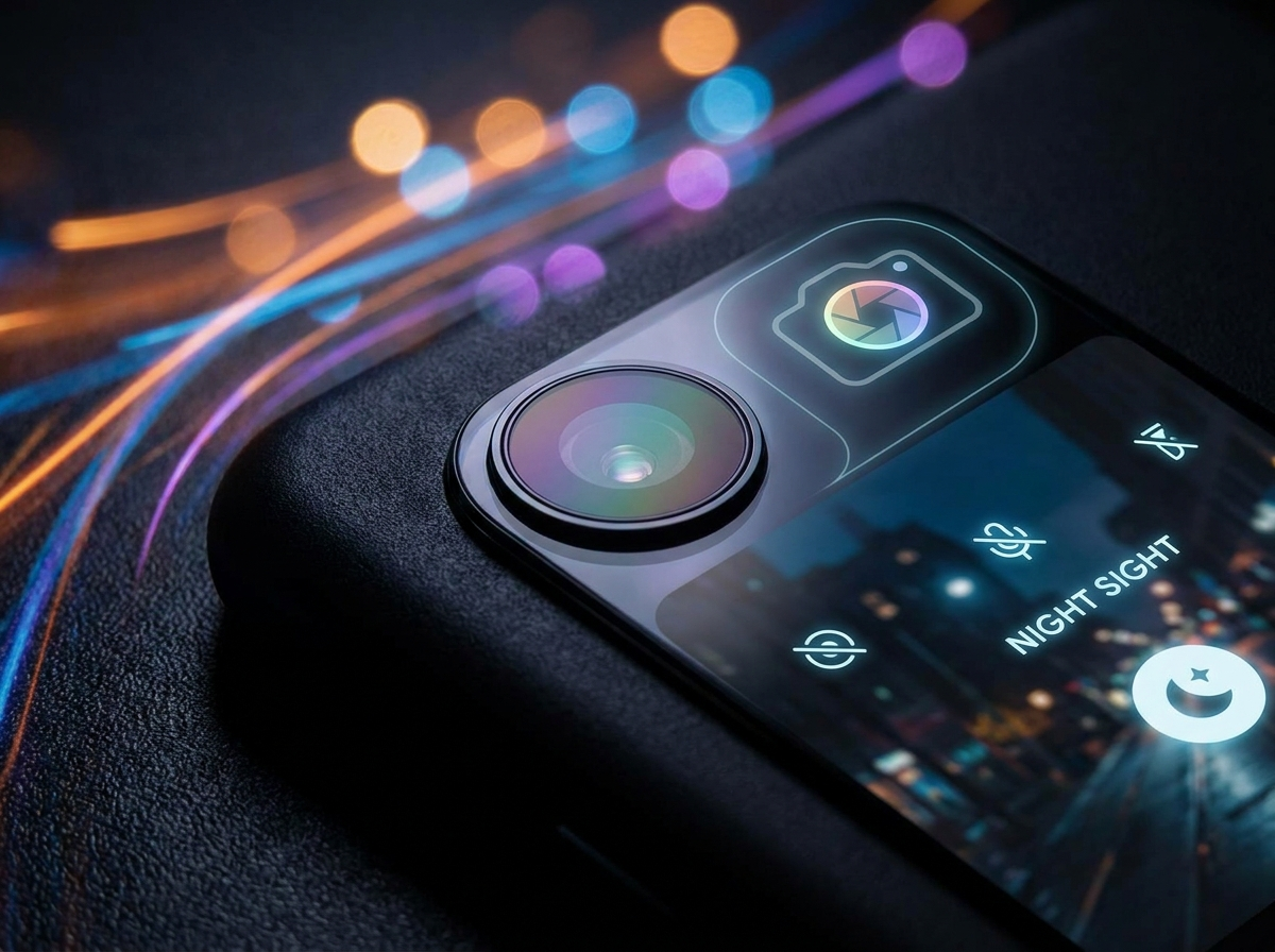 Smartphone camera lens with GCam photography bokeh effects