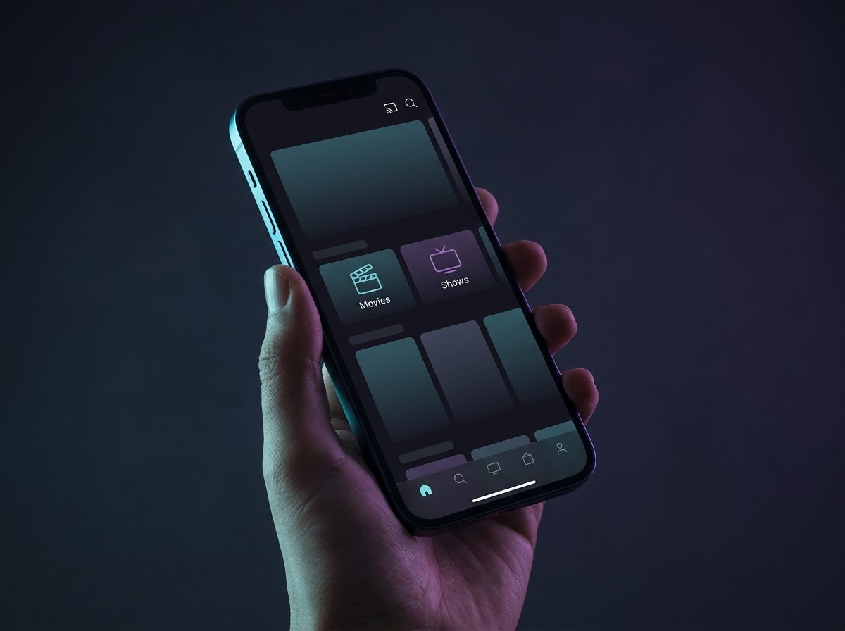 Smartphone displaying streaming apps for smart TV setup
