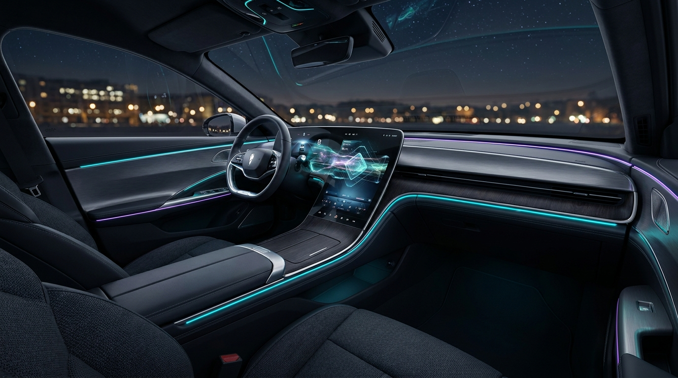 Electric vehicle interior with advanced digital diagnostic interface