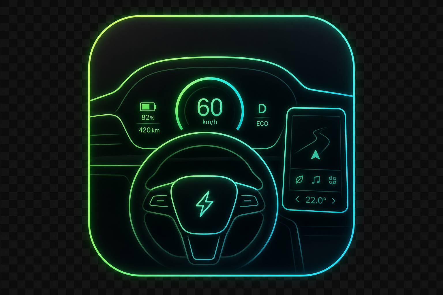 Connected vehicle tech category icon